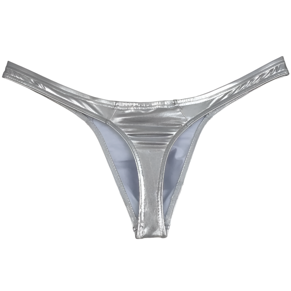 Shiny Faux Leather Thong