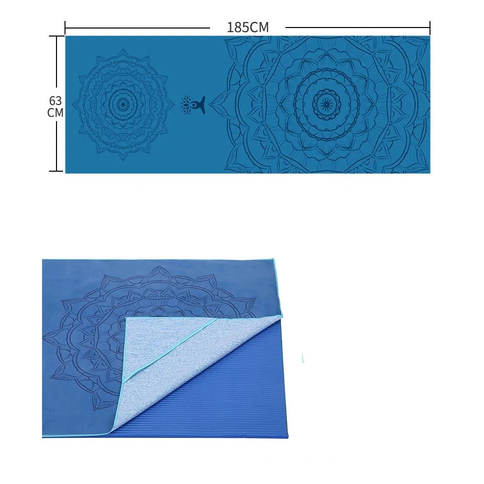 Fleece Yoga Towel Sweat Absorbent Non-Slip Fitness Mat
