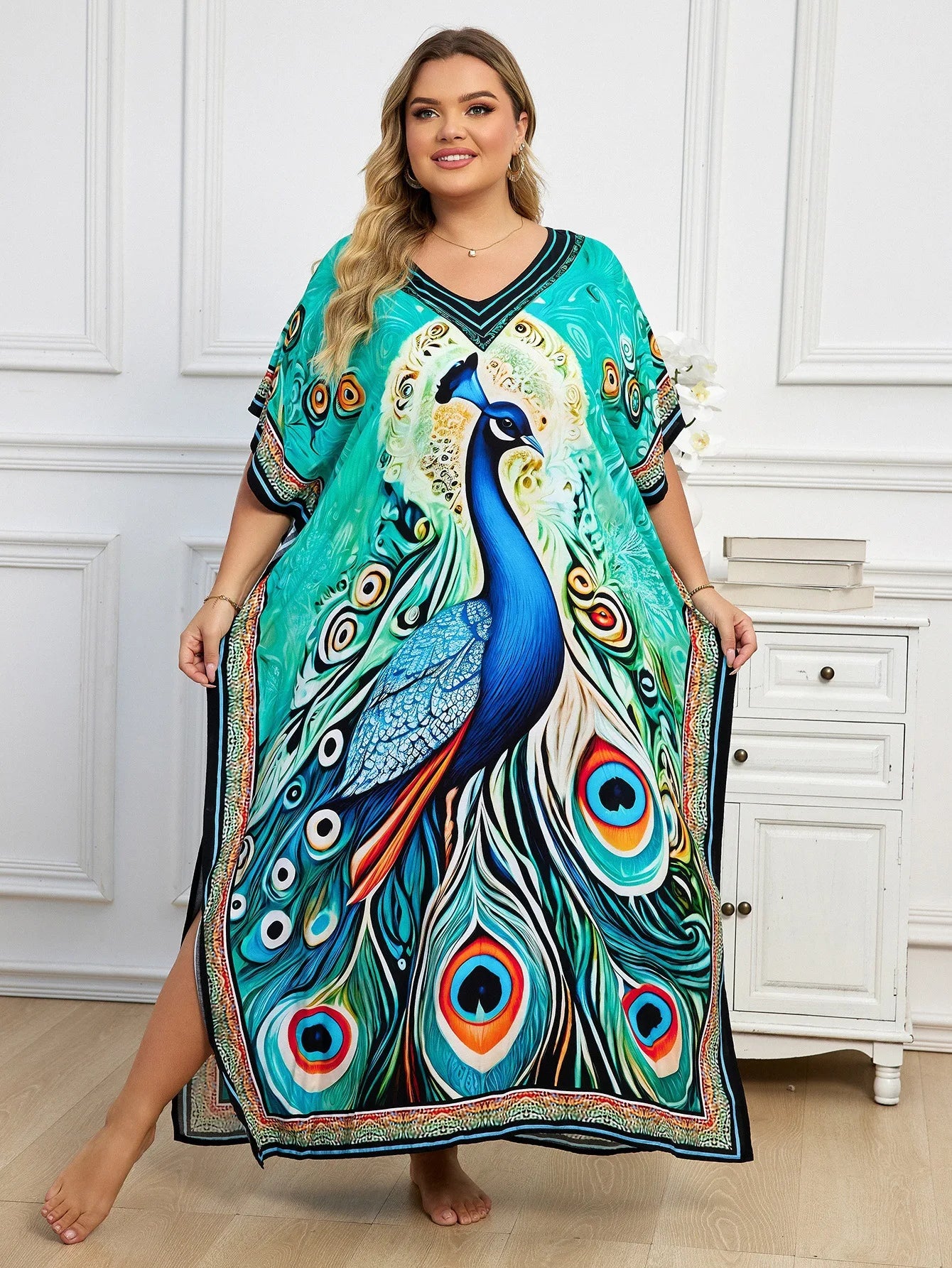 Flowing Plus-Size Kaftan