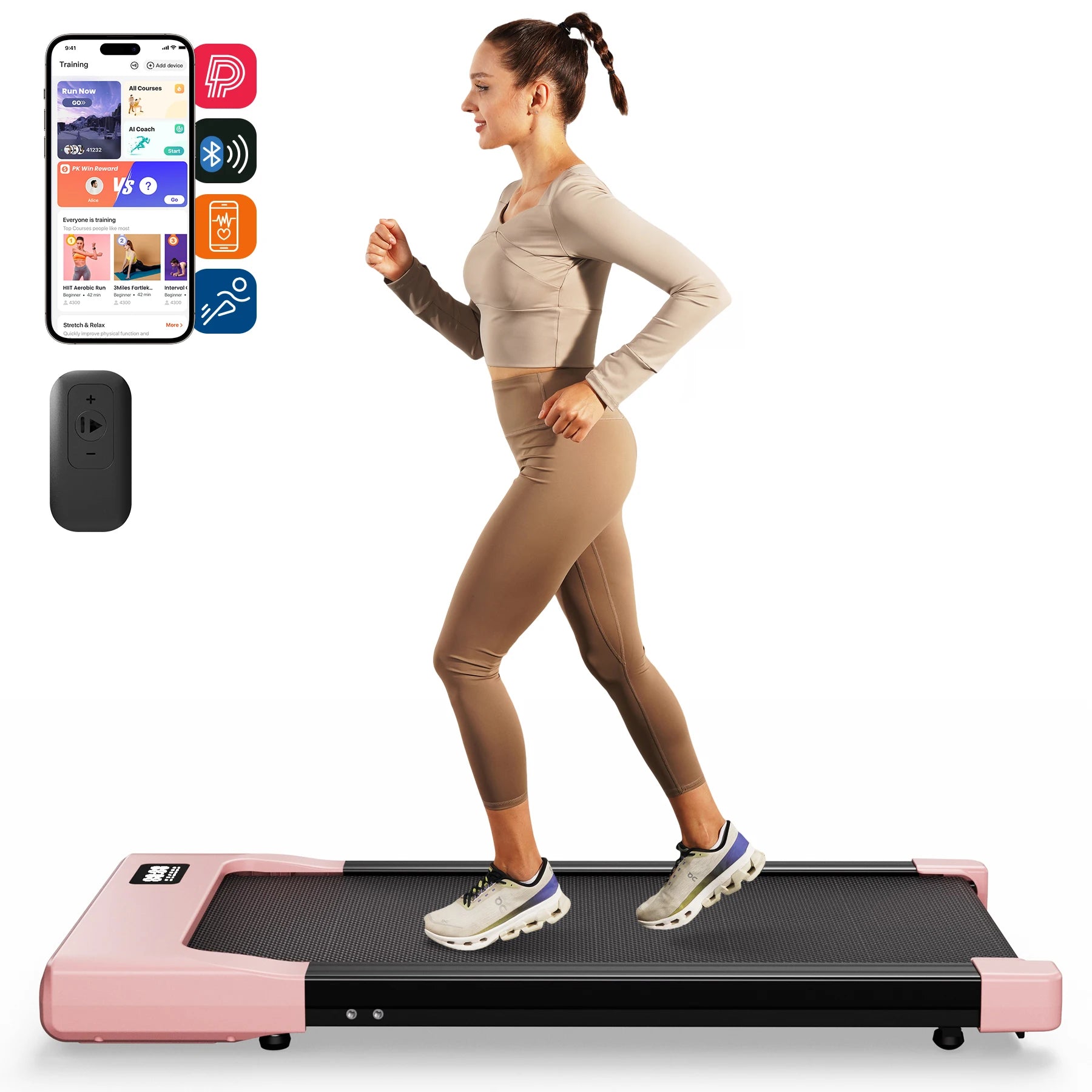 2 in 1 Portable Treadmill with Remote Control LED Display