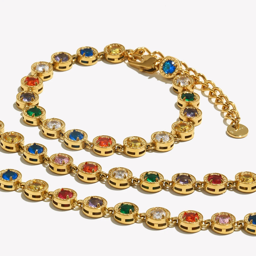 Luxury Multicolor Zircon Jewelry Set