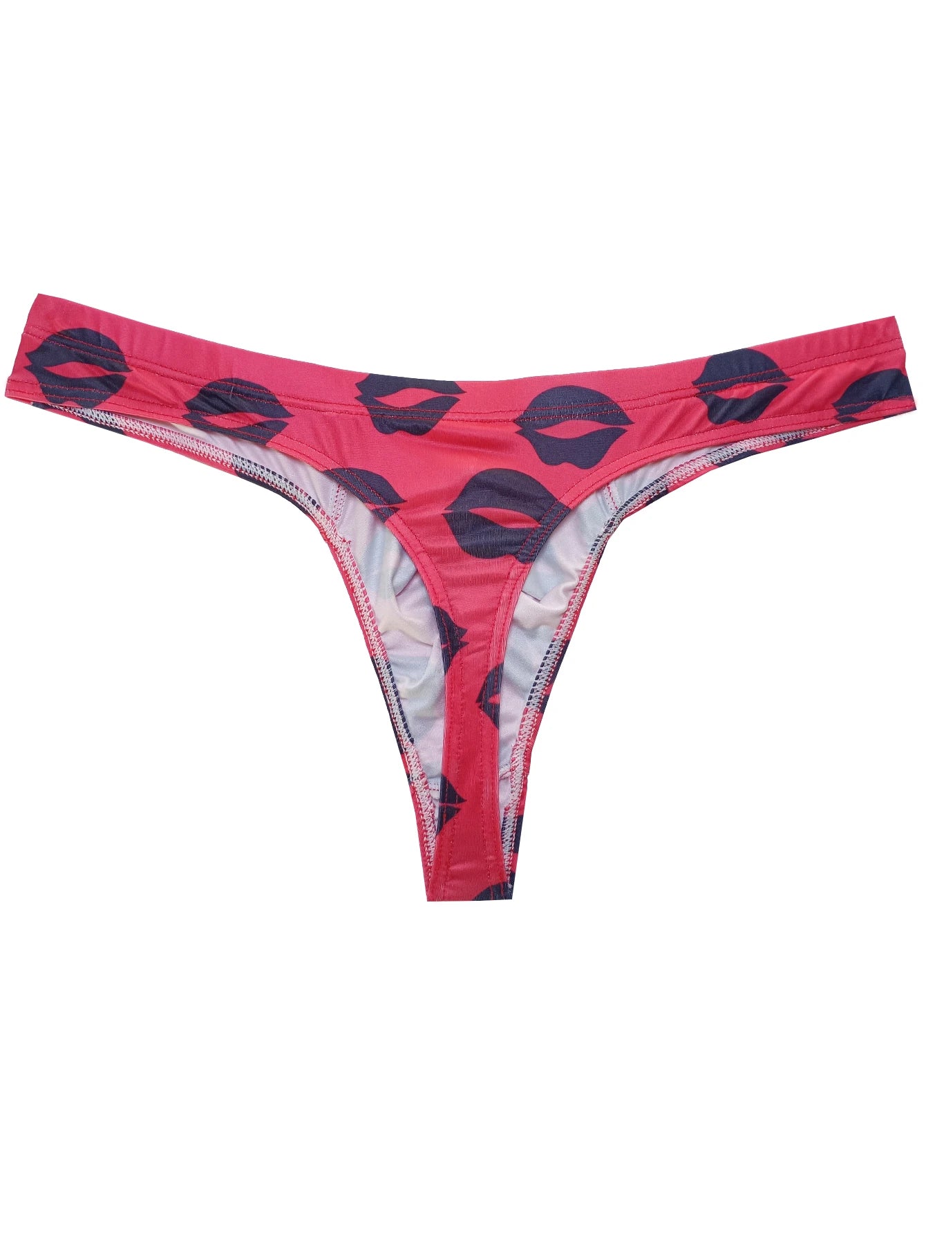 Sexy Low-Rise Mouthprint Thong