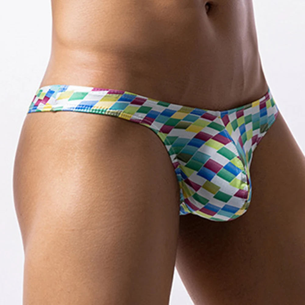 Mens Sexy G-Strings Low Rise T-back Briefs Hight Cut Bikini Thongs Summer Seamless Smooth Underwear Super Mini Swim Underpants
