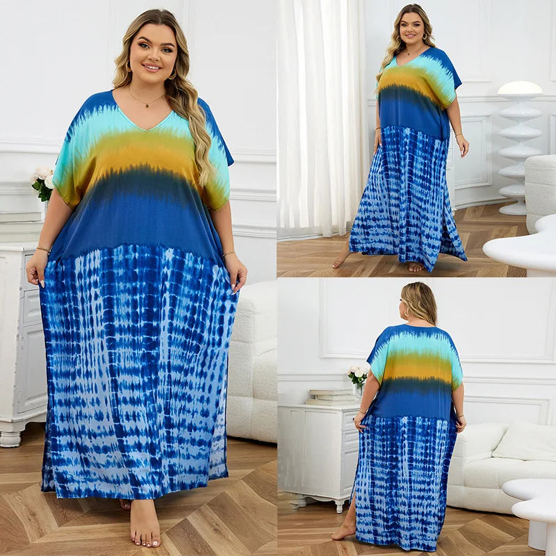 Flowing Plus-Size Kaftan