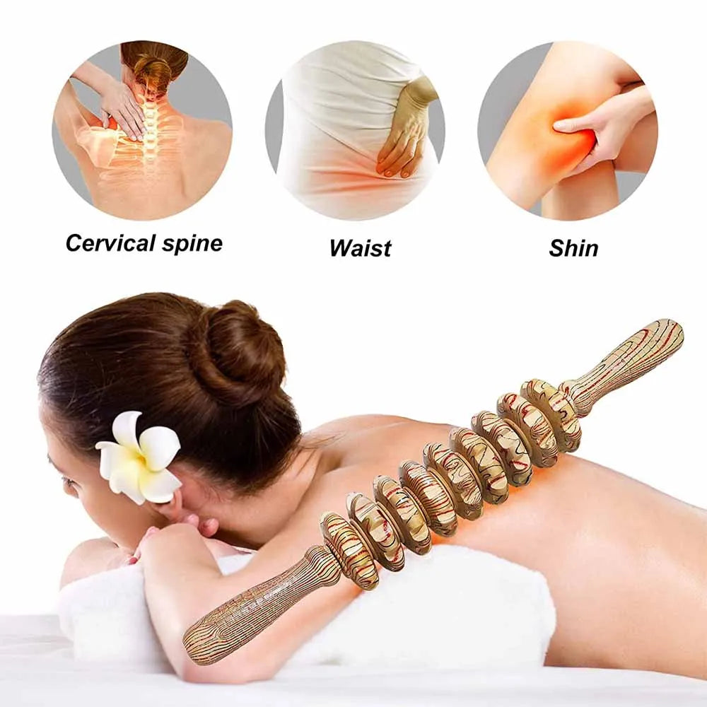 Wooden Anti-Cellulite Roller Stick