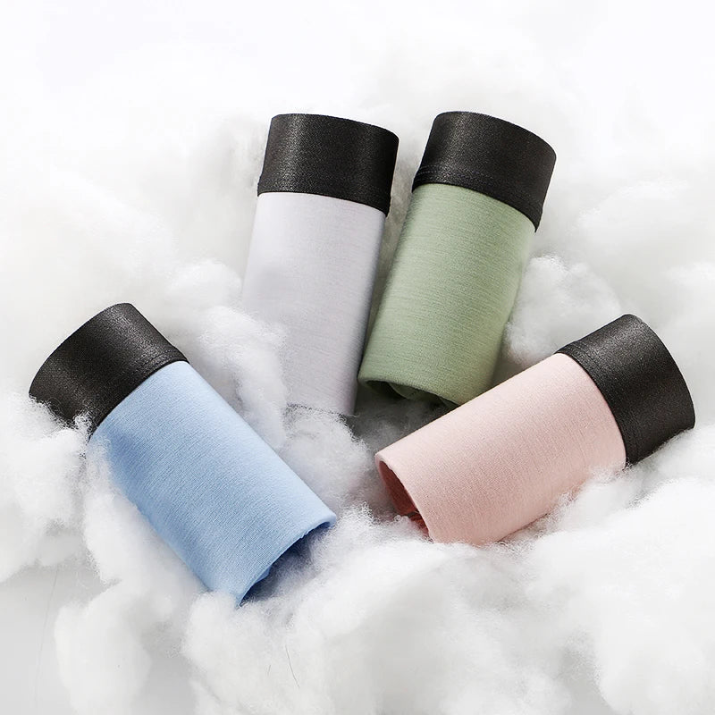 Men's Bamboo Fiber Long Boxer Briefs with Elephant Pouch