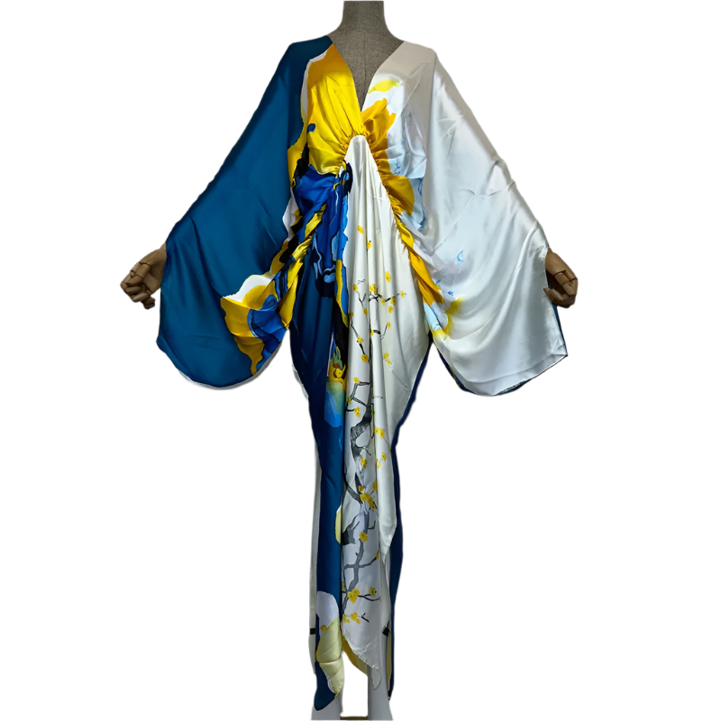 Boho Floral V-Neck Kaftan