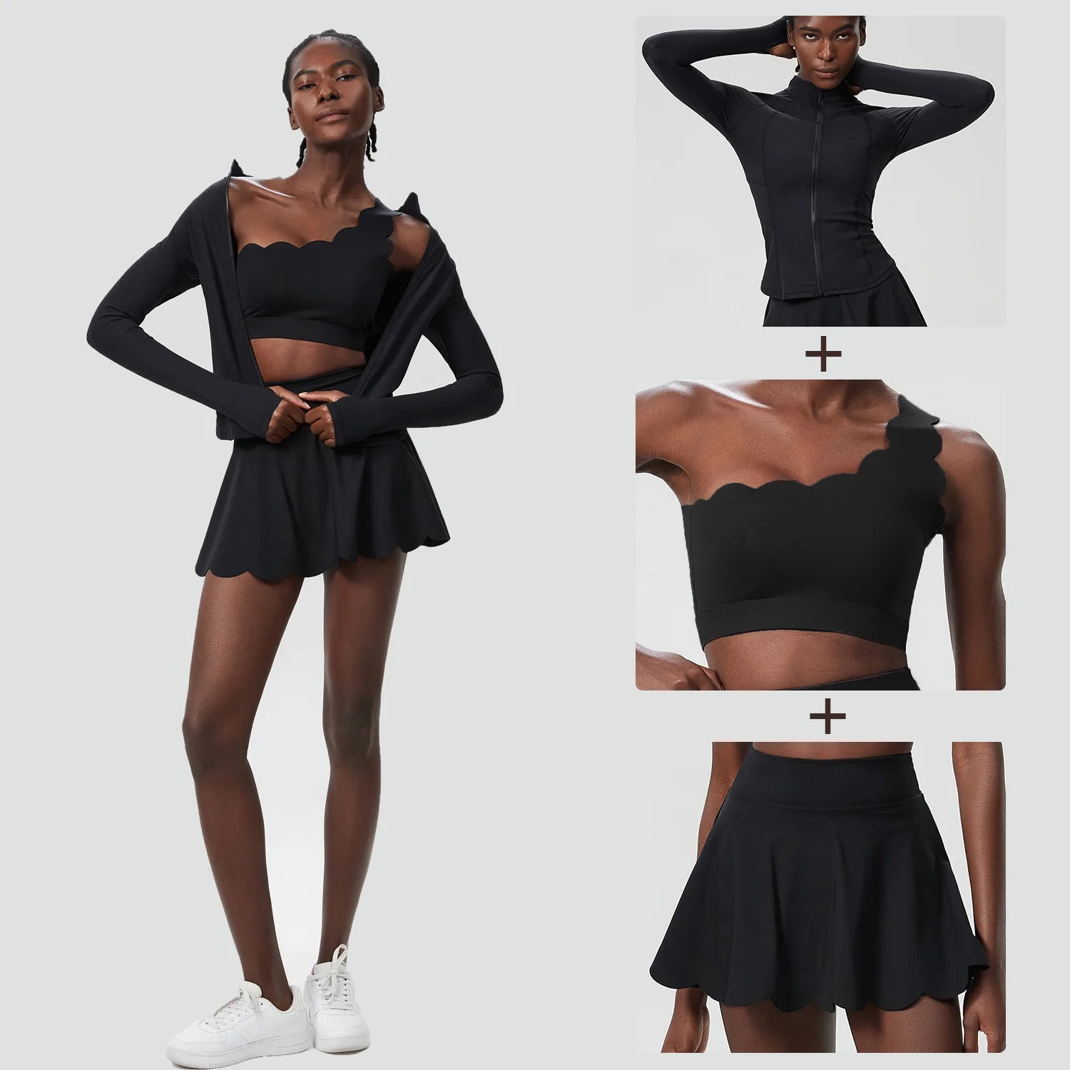Athletic Three Piece Skirt Set