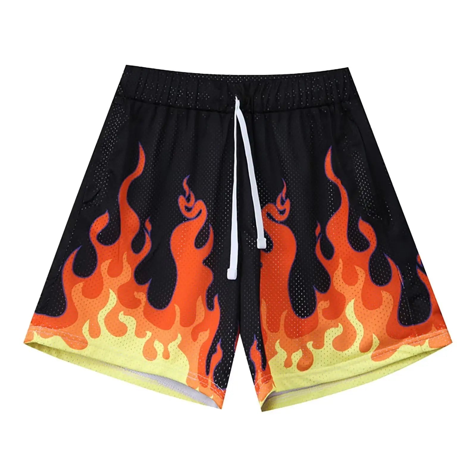 Flame Print Quick-Dry Shorts