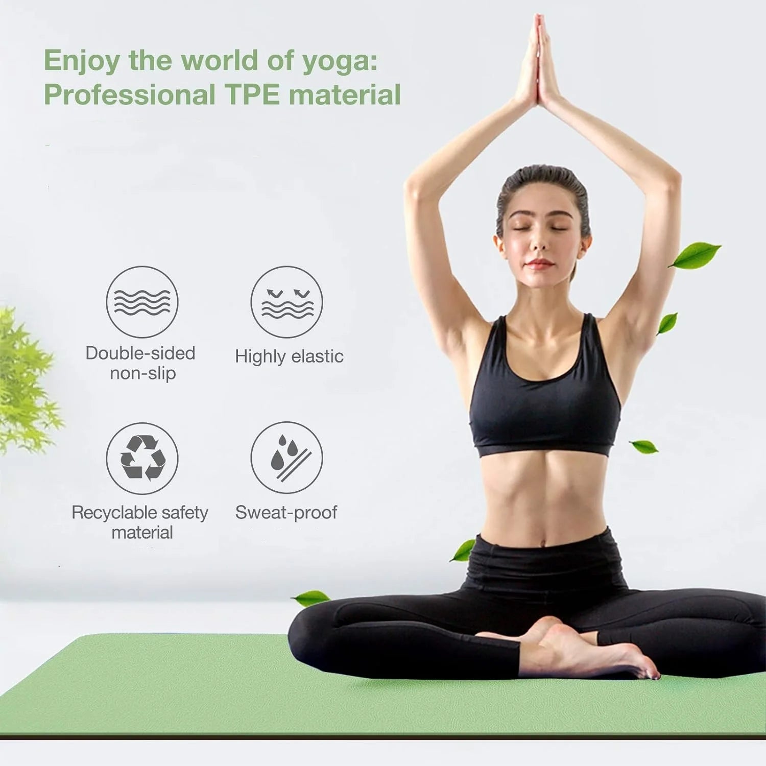 TPE Yoga Mat Non-Slip for Home And Travel Fitness Exercise