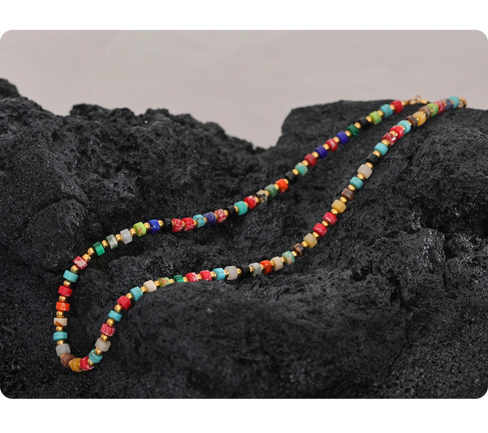 Gold-Plated Healing Gemstone Necklace