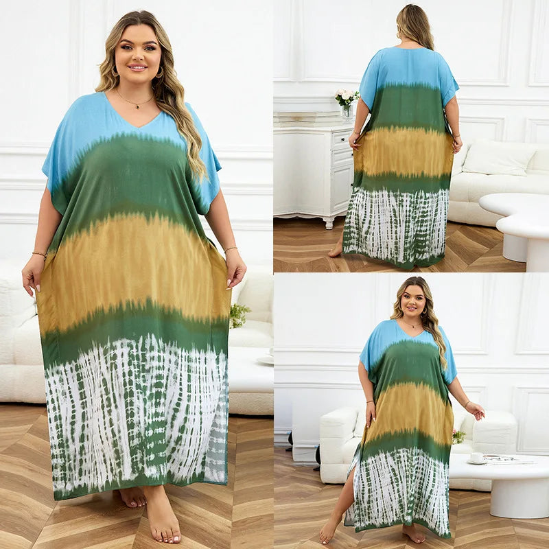 Flowing Plus-Size Kaftan