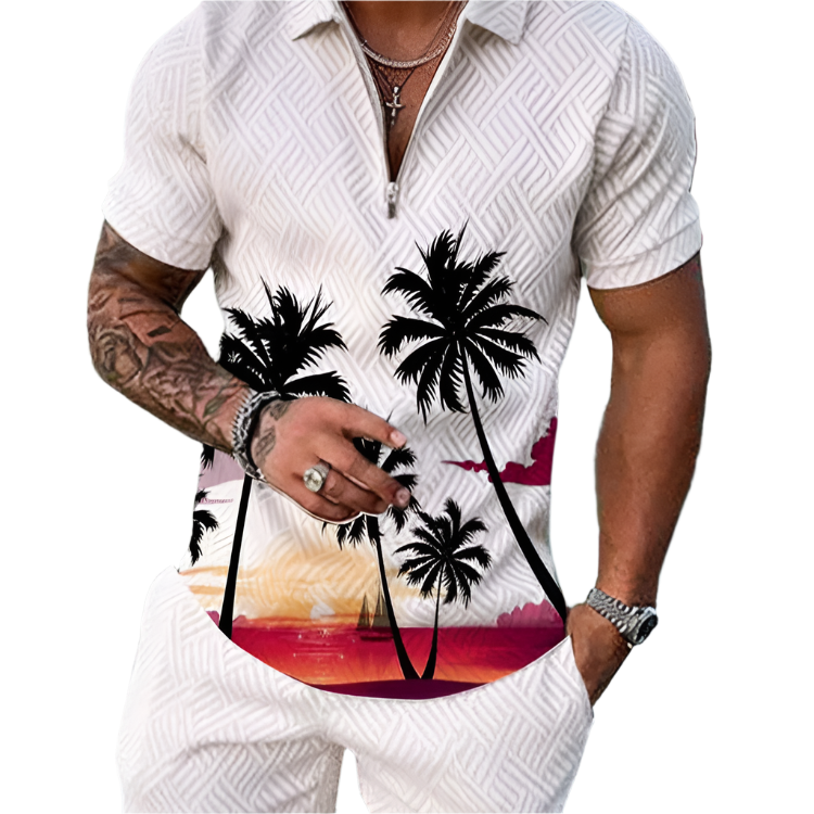 Tropical Polo And Shorts Set
