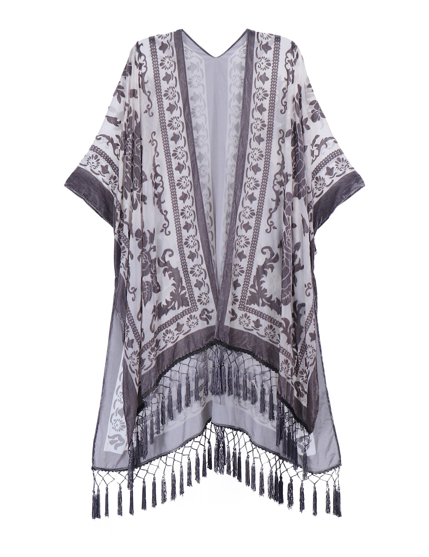 Tassel Plush Beach Kimono