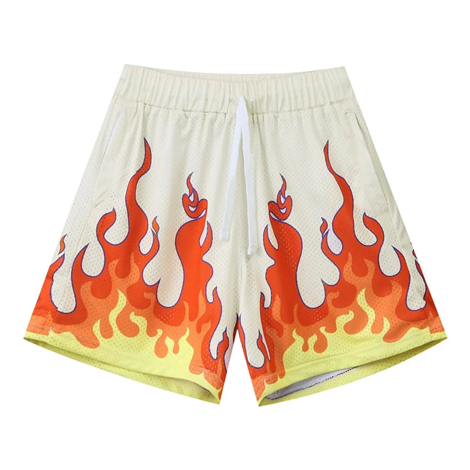 Flame Print Quick-Dry Shorts