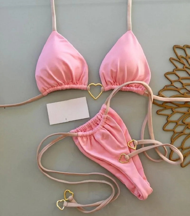 Halter Triangle Thong Bikini