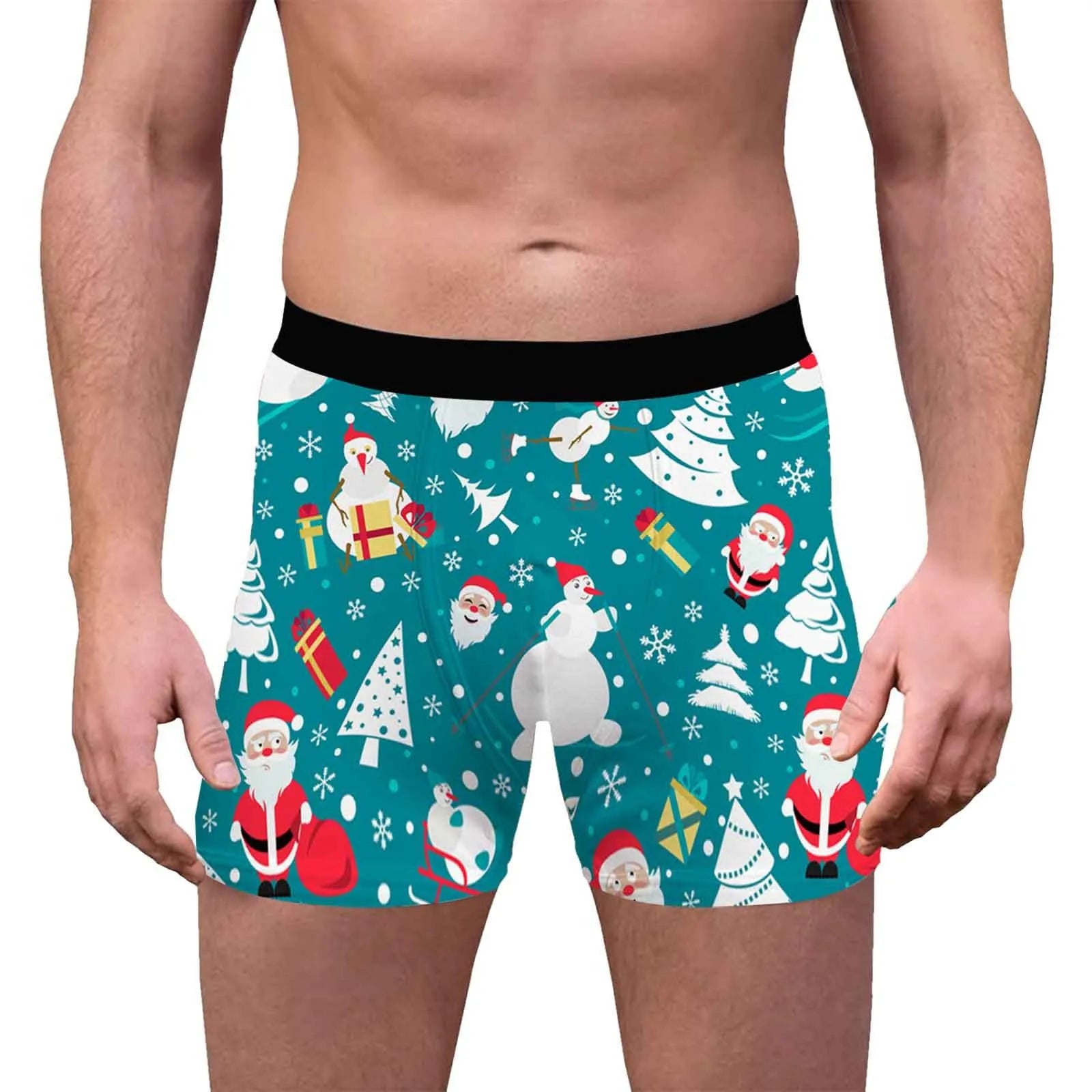 Mens Christmas Breathable Boyshorts