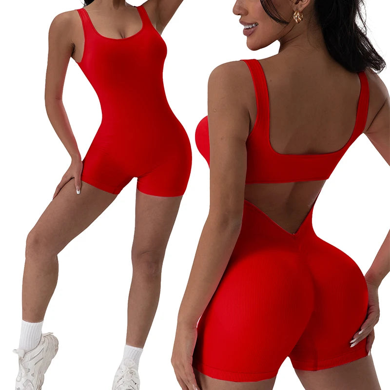 Sleeveless U-Neck Yoga Jumpsuit