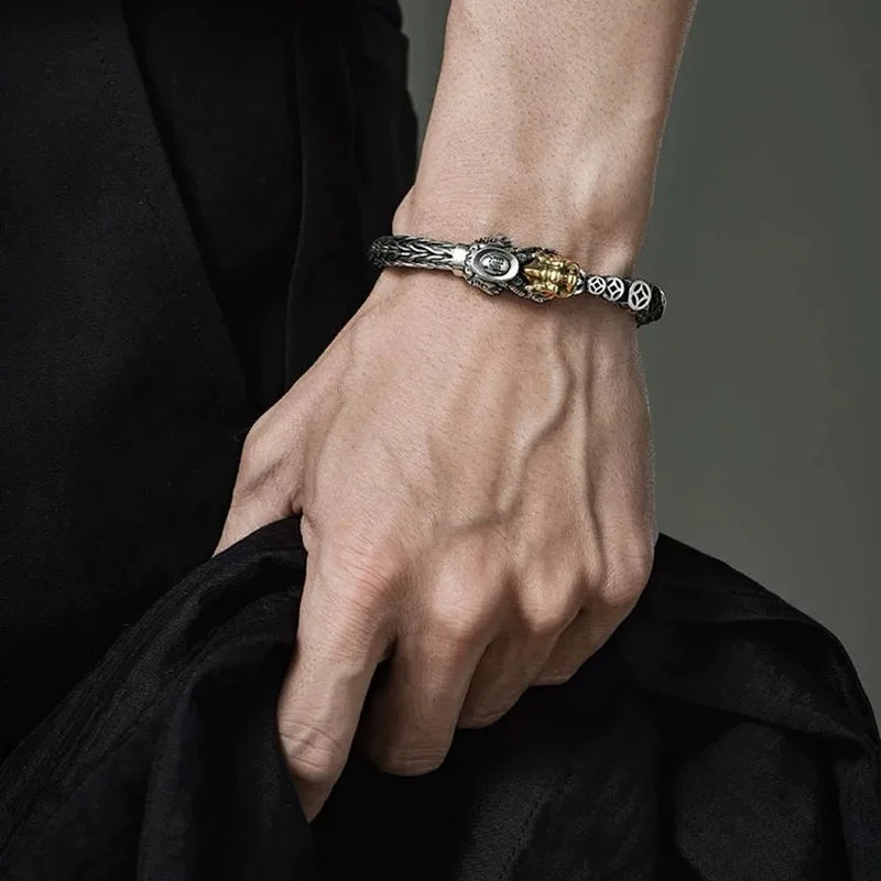 Retro Pixiu Silver Plated Bracelet