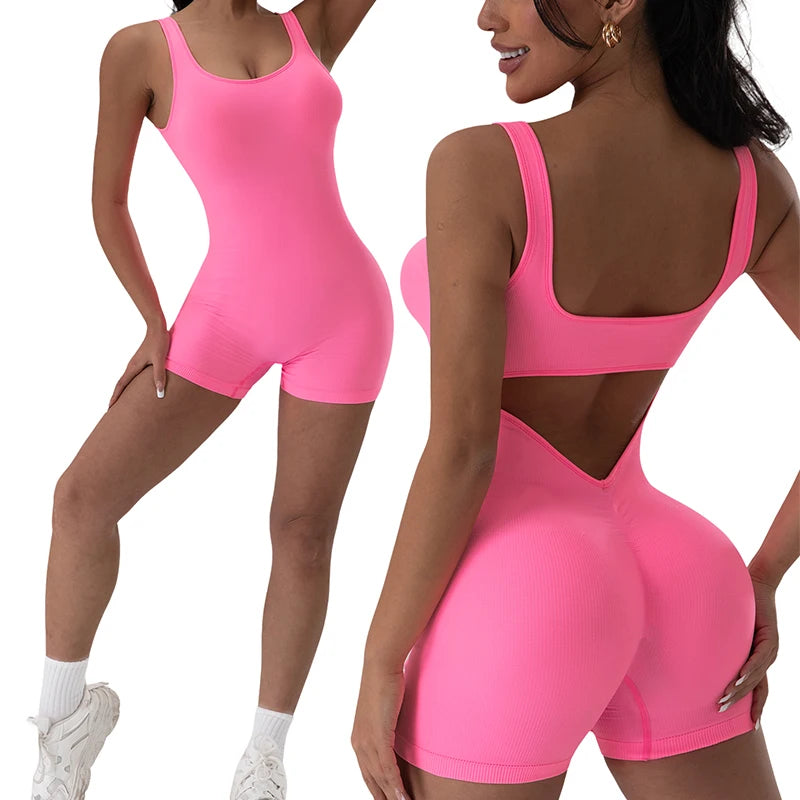 Sleeveless U-Neck Yoga Jumpsuit