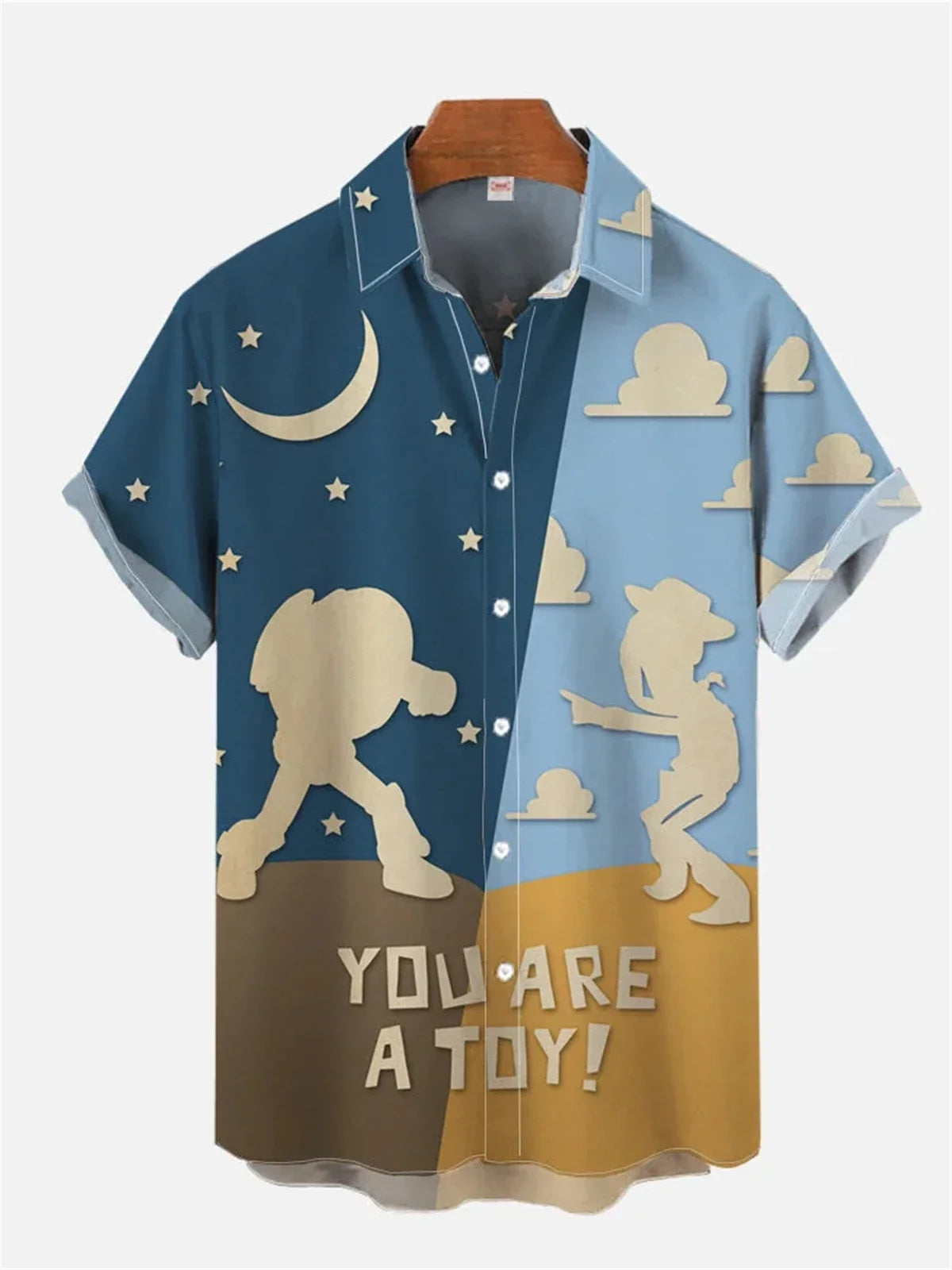 Rainbow Pony Print Men's Short Sleeve Shirt