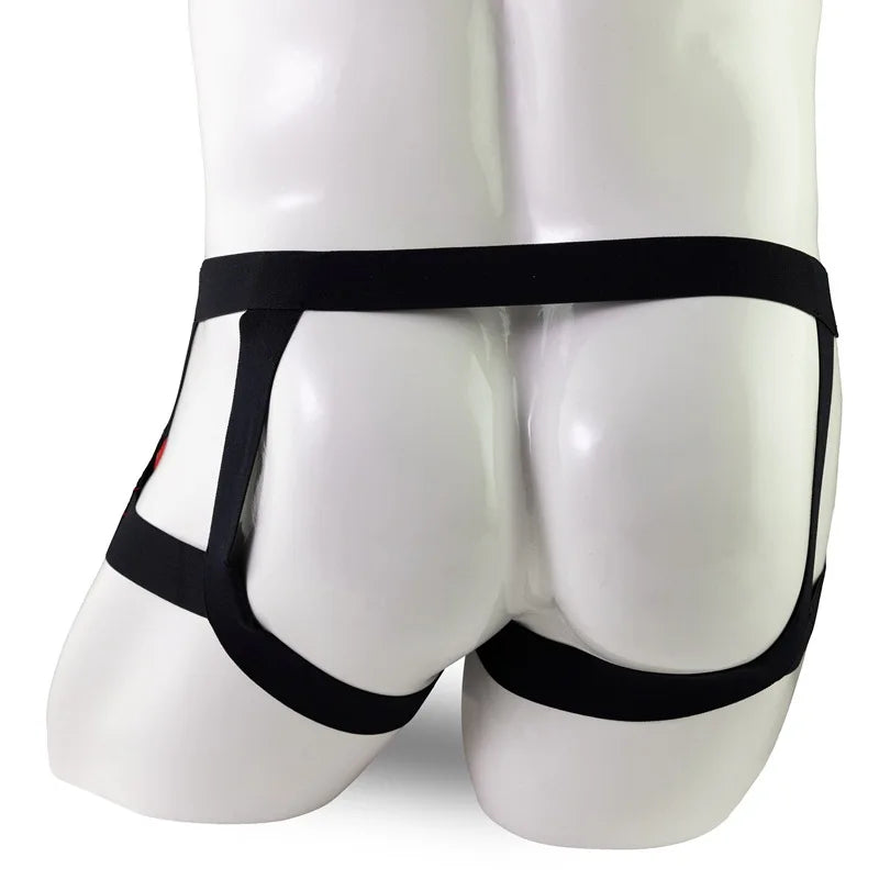 Mesh Faux Leather Jockstrap