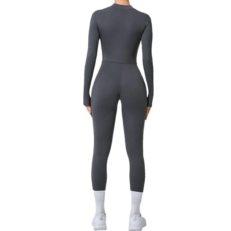 Seamless Zippered Hip-Lift Jumpsuit