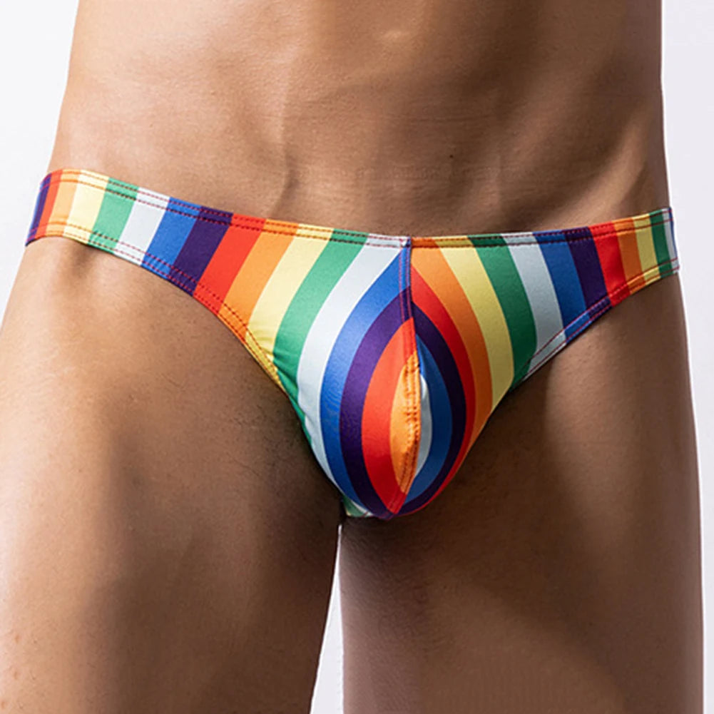 Mens Sexy G-Strings Low Rise T-back Briefs Hight Cut Bikini Thongs Summer Seamless Smooth Underwear Super Mini Swim Underpants