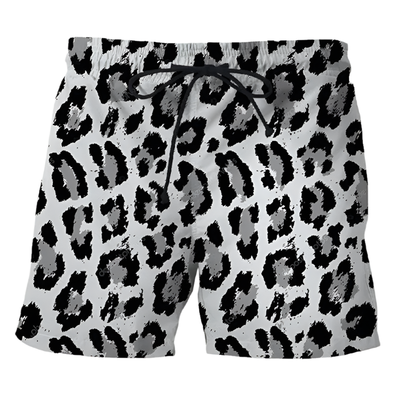 Leopard Print Beach Trunks