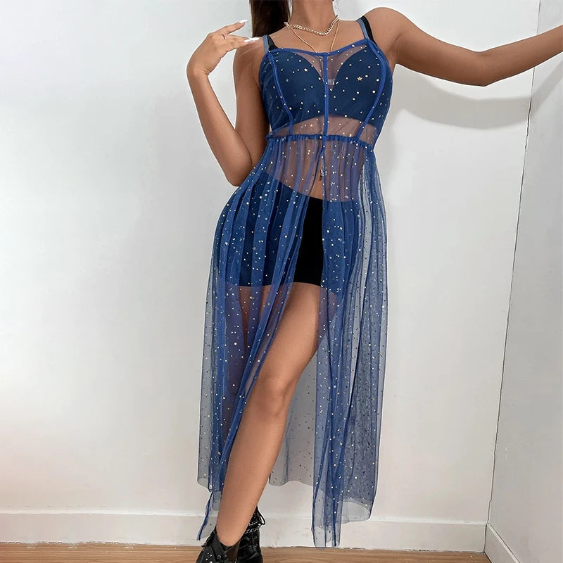 Sequined Split Midi Dress