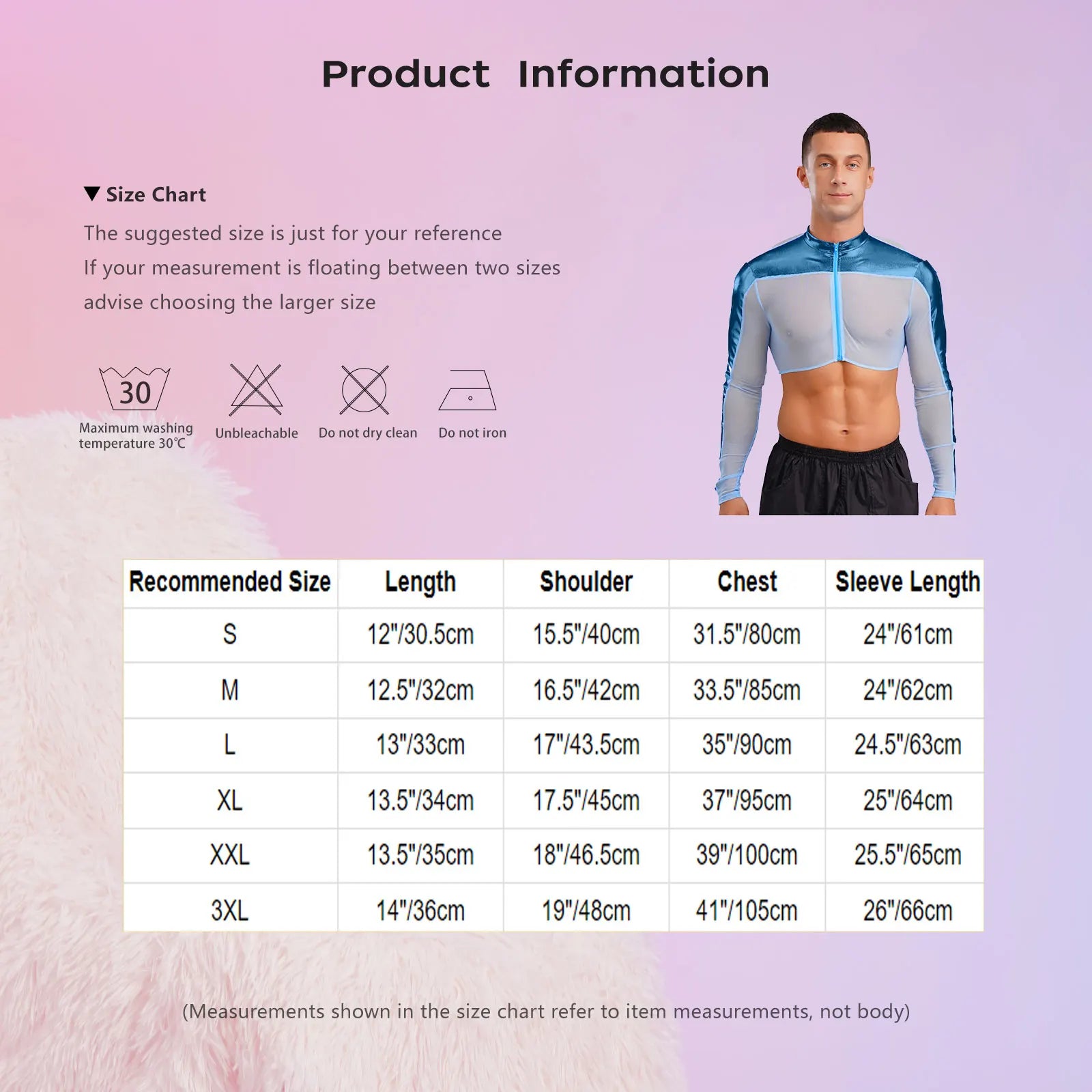 Men's Glitter Crop Top Shirt