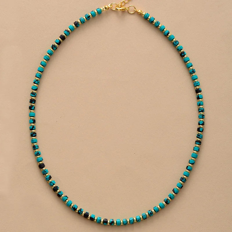 Handmade Turquoise Beaded Choker