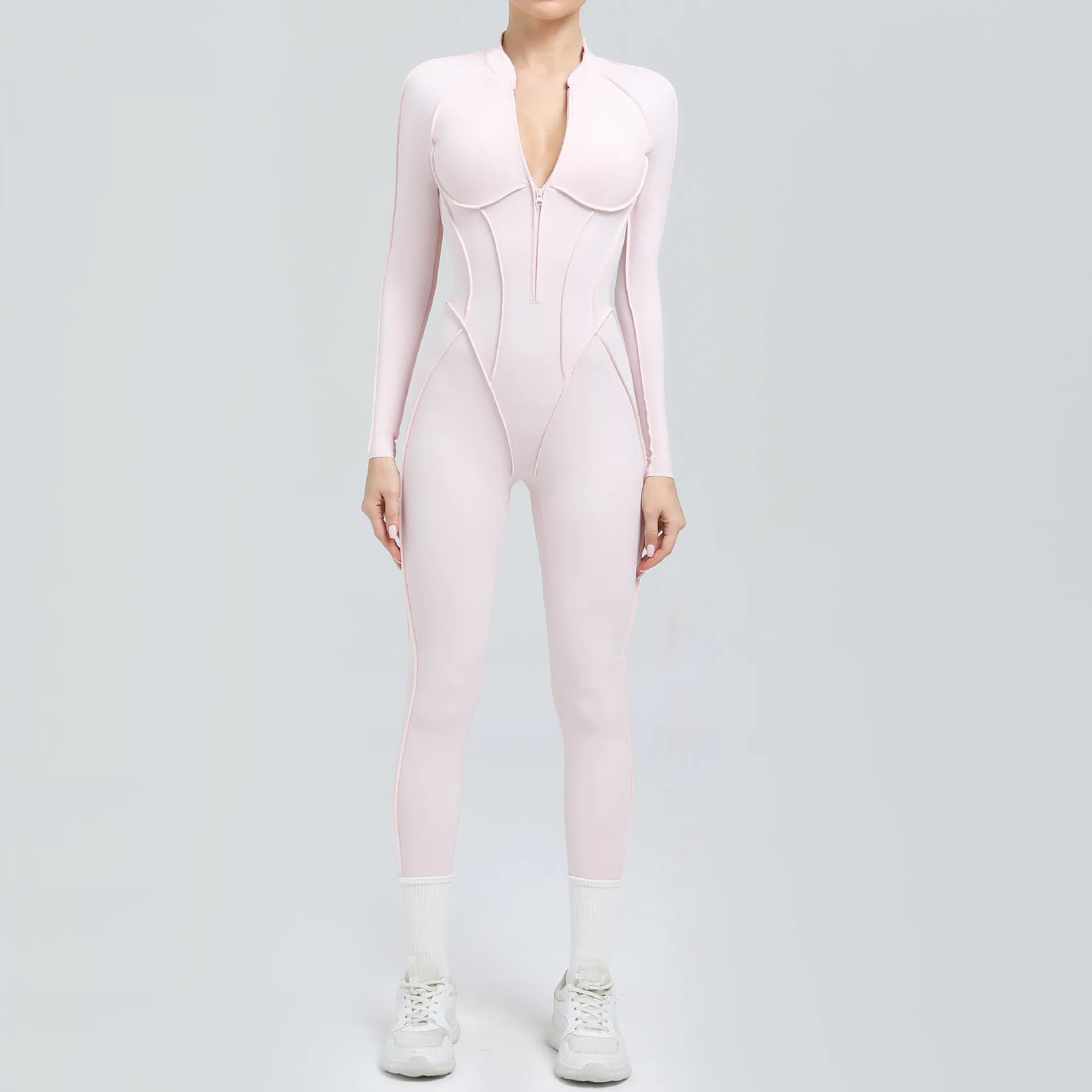 Long-Leg Zipper Yoga Jumpsuit