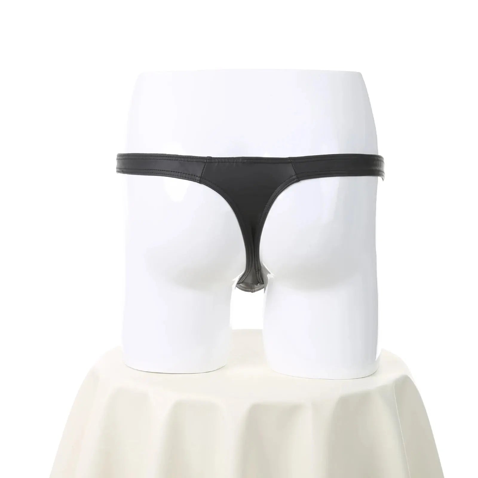 Faux Leather Swim Thong