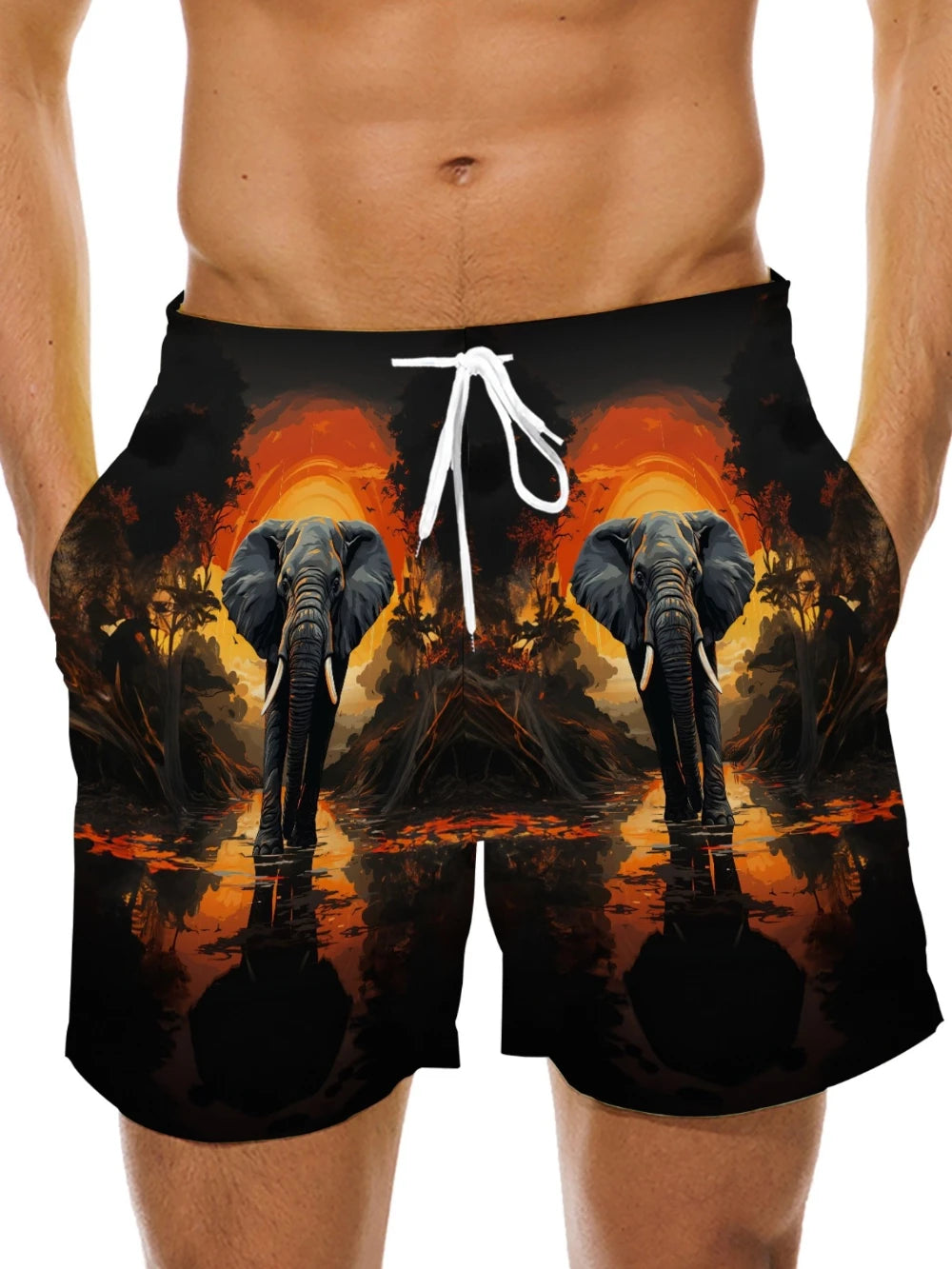 Quick-Dry Men's Pocketed Beach Shorts