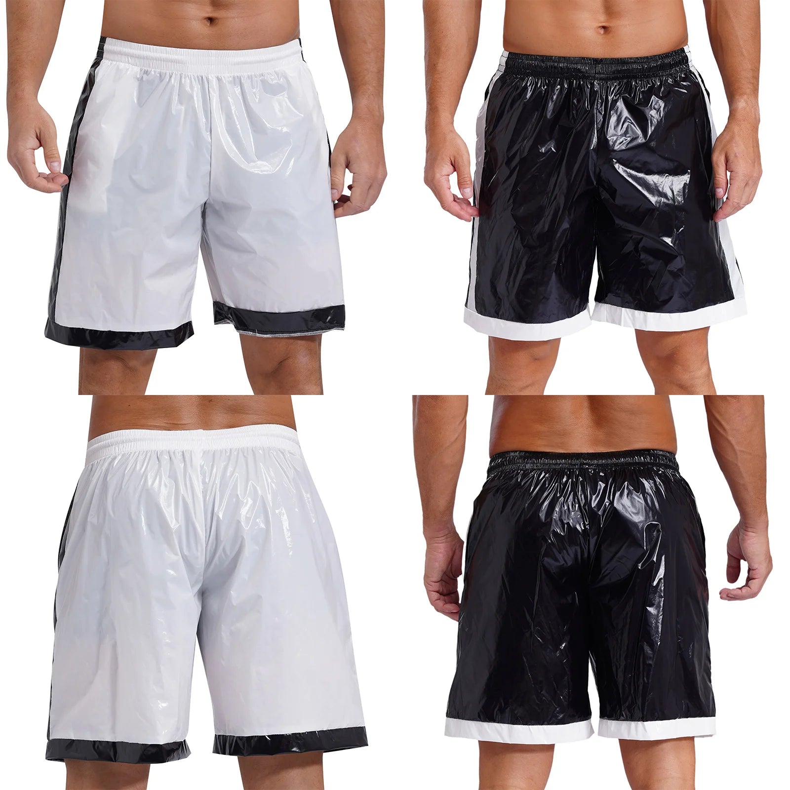 Men's Quick-Dry Glossy Striped Trunks