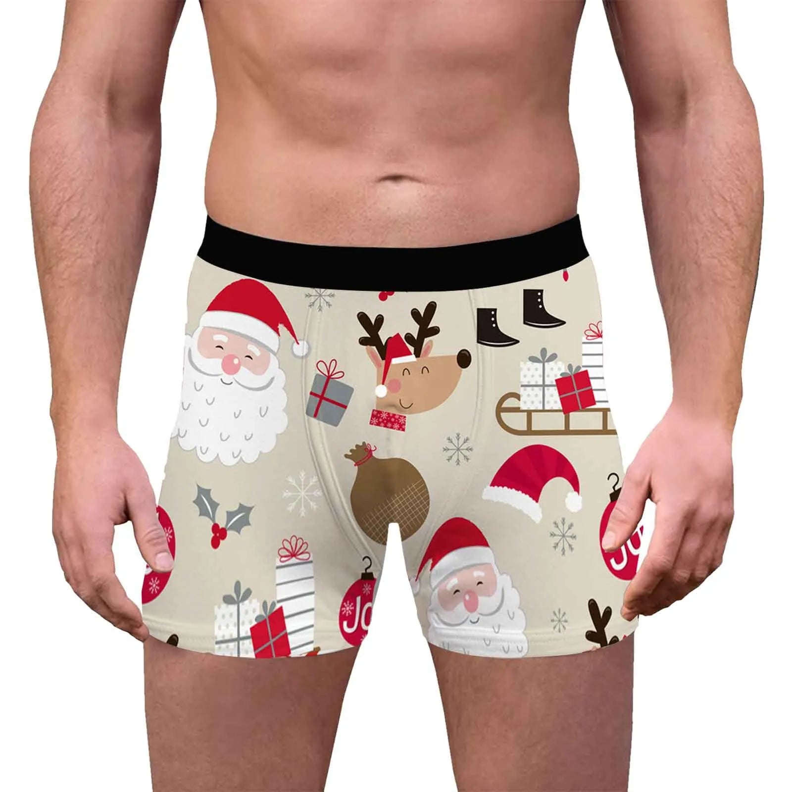 Mens Christmas Breathable Boyshorts