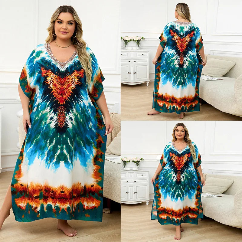 Flowing Plus-Size Kaftan