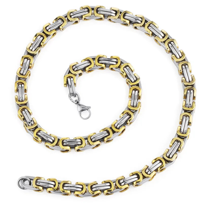 Stainless Byzantine Men's Chain Necklace