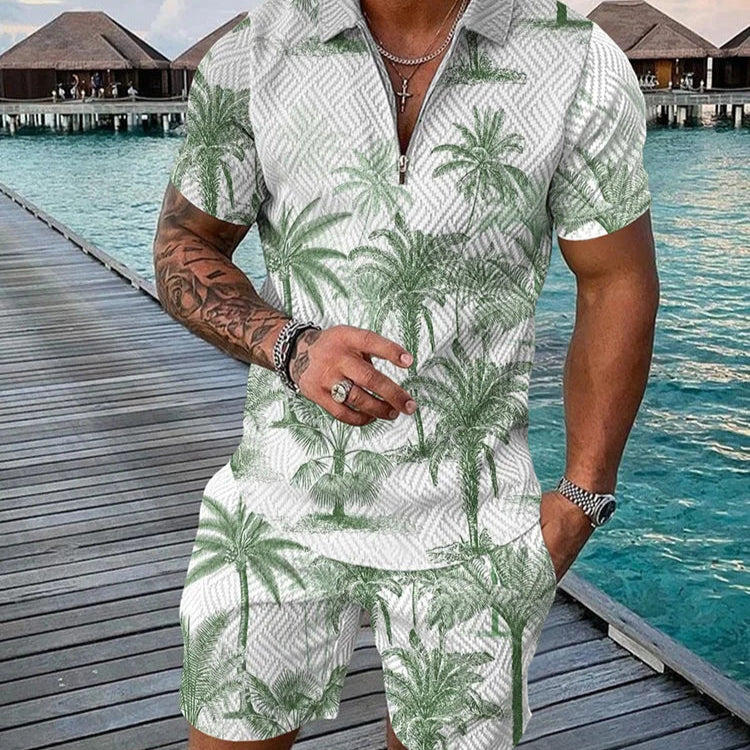 Tropical Polo And Shorts Set