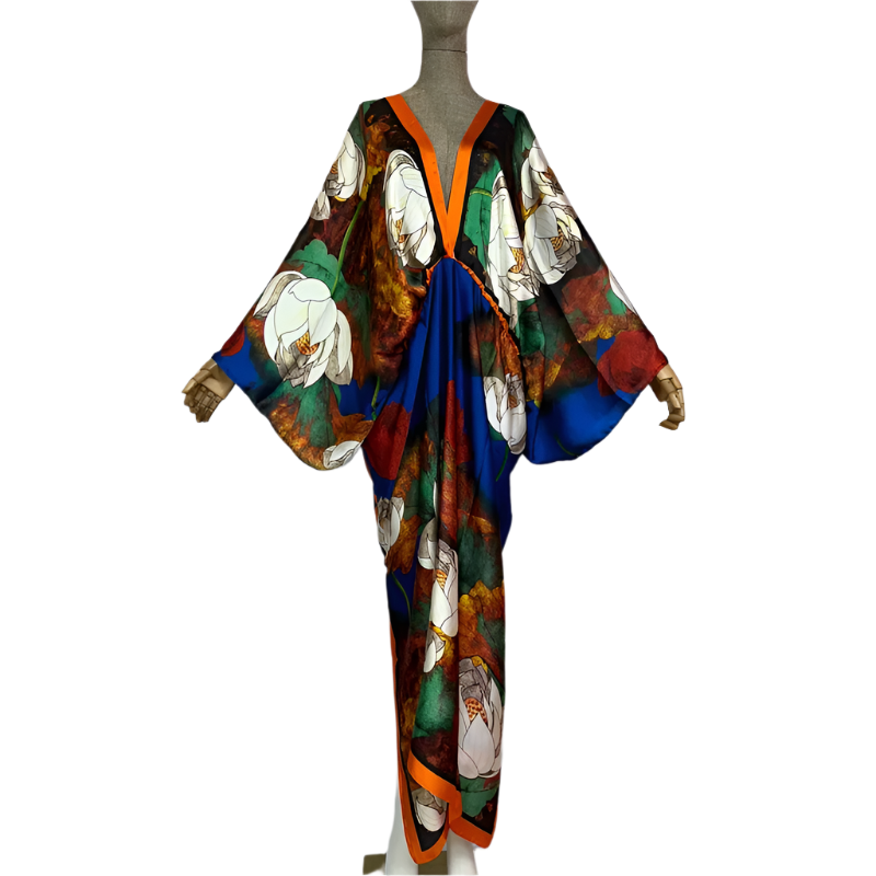 Boho Floral V-Neck Kaftan