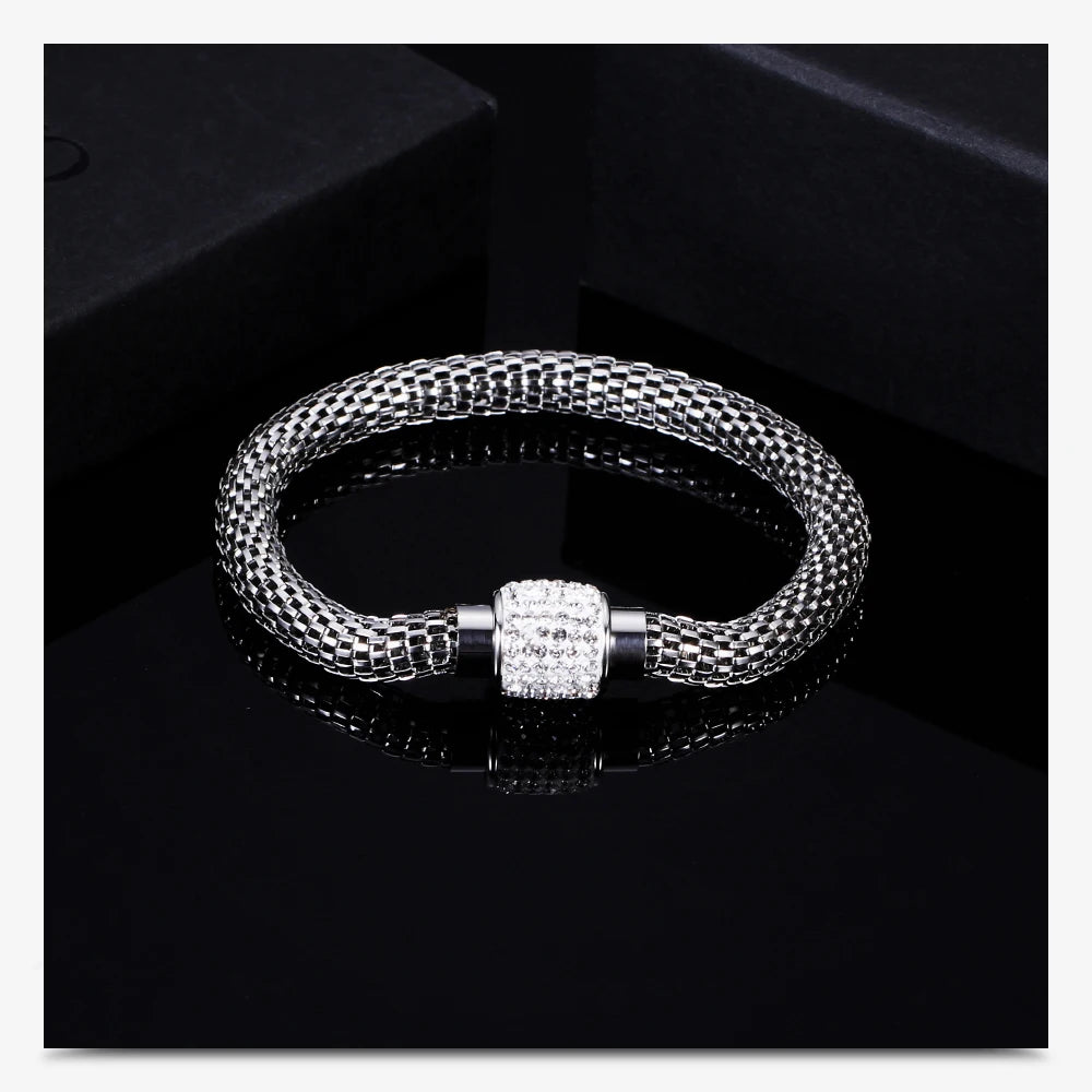 Sparkling Magnetic Stainless Steel Bracelet