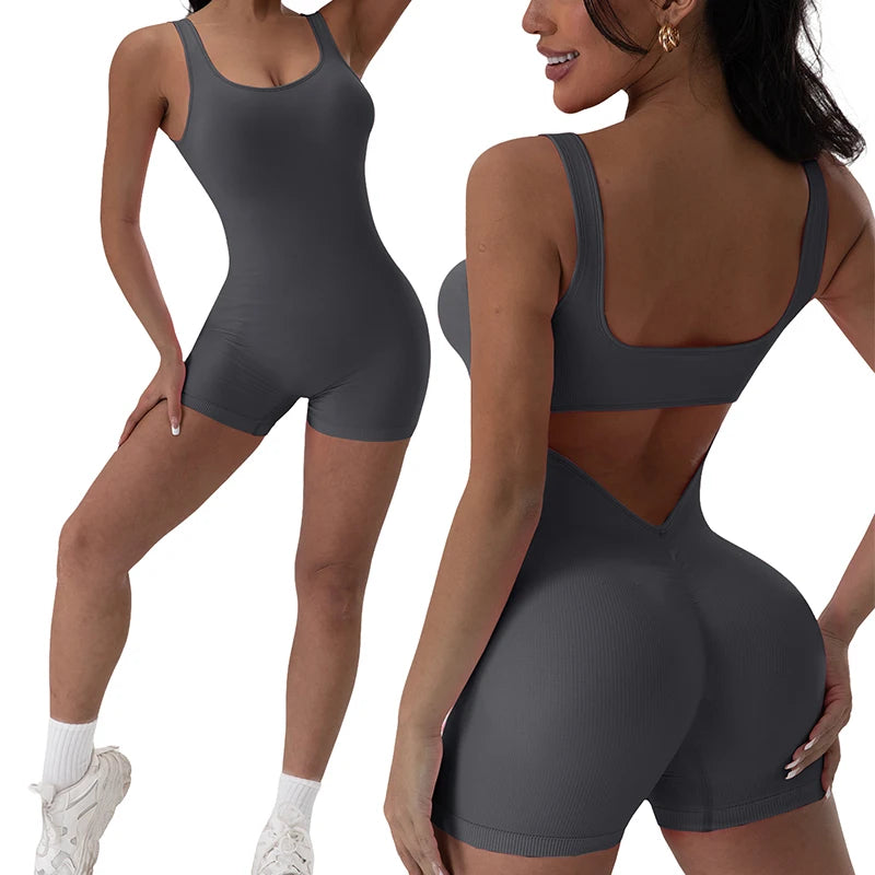 Sleeveless U-Neck Yoga Jumpsuit