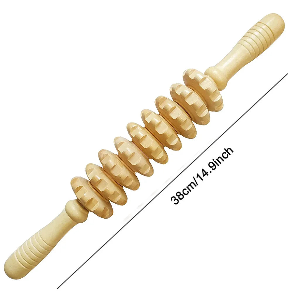 Wooden Anti-Cellulite Roller Stick