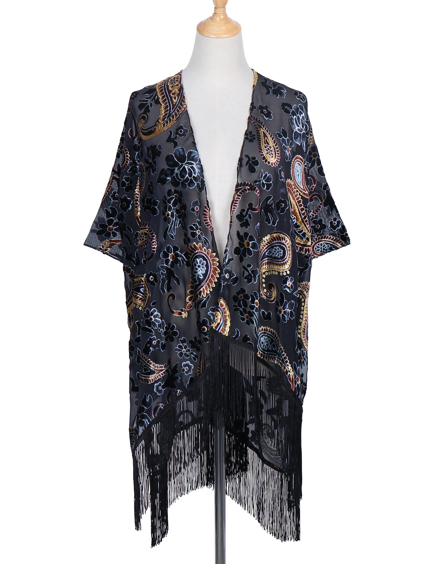 Tassel Plush Beach Kimono
