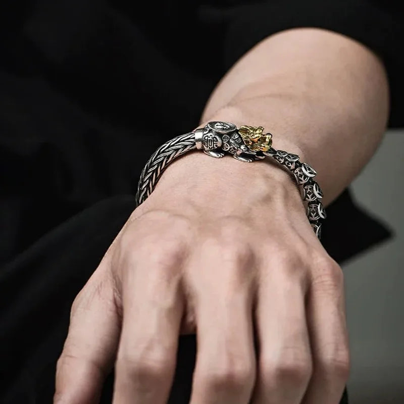 Retro Pixiu Silver Plated Bracelet
