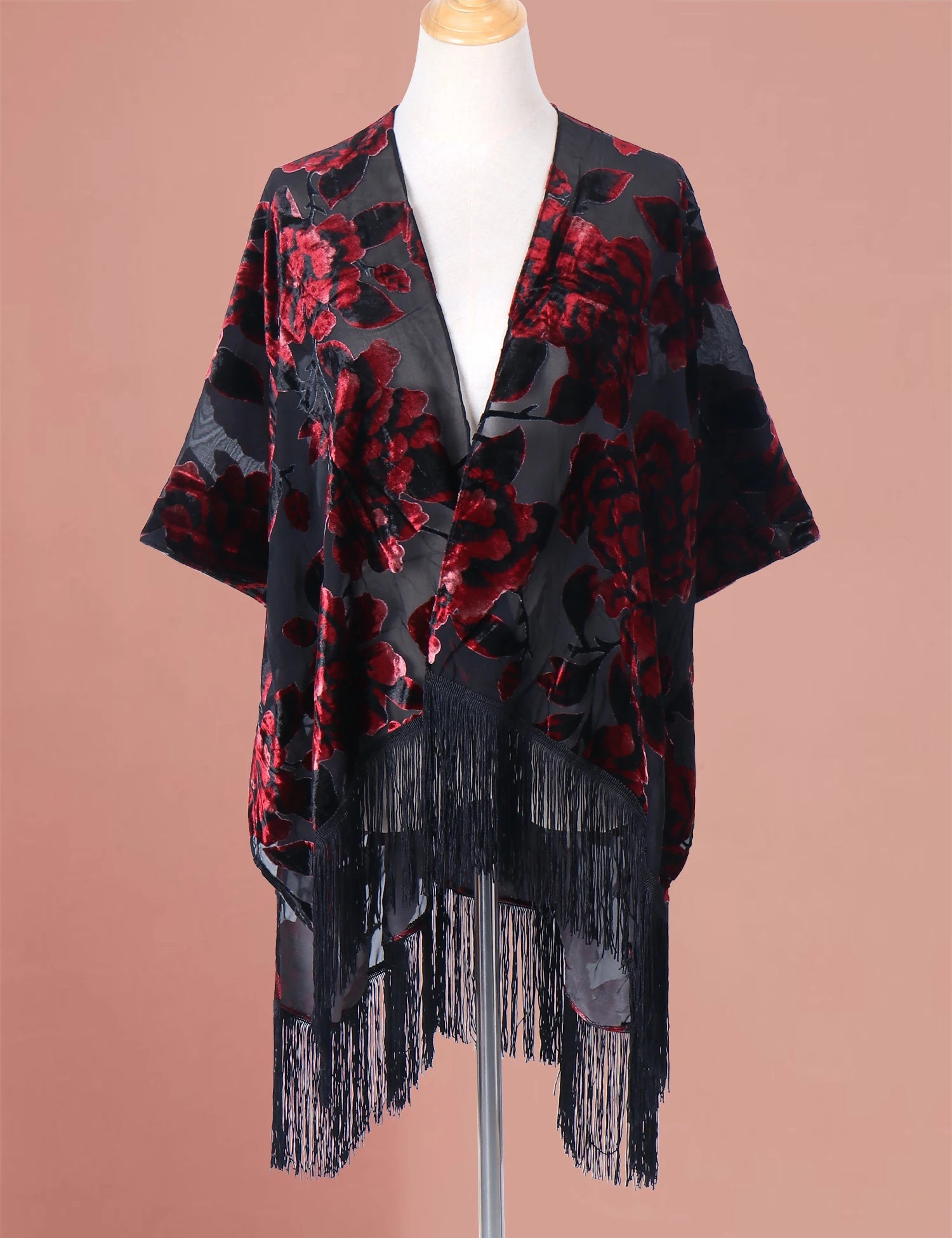 Tassel Plush Beach Kimono