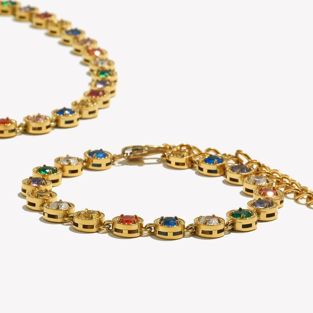Luxury Multicolor Zircon Jewelry Set