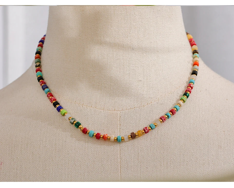 Gold-Plated Healing Gemstone Necklace