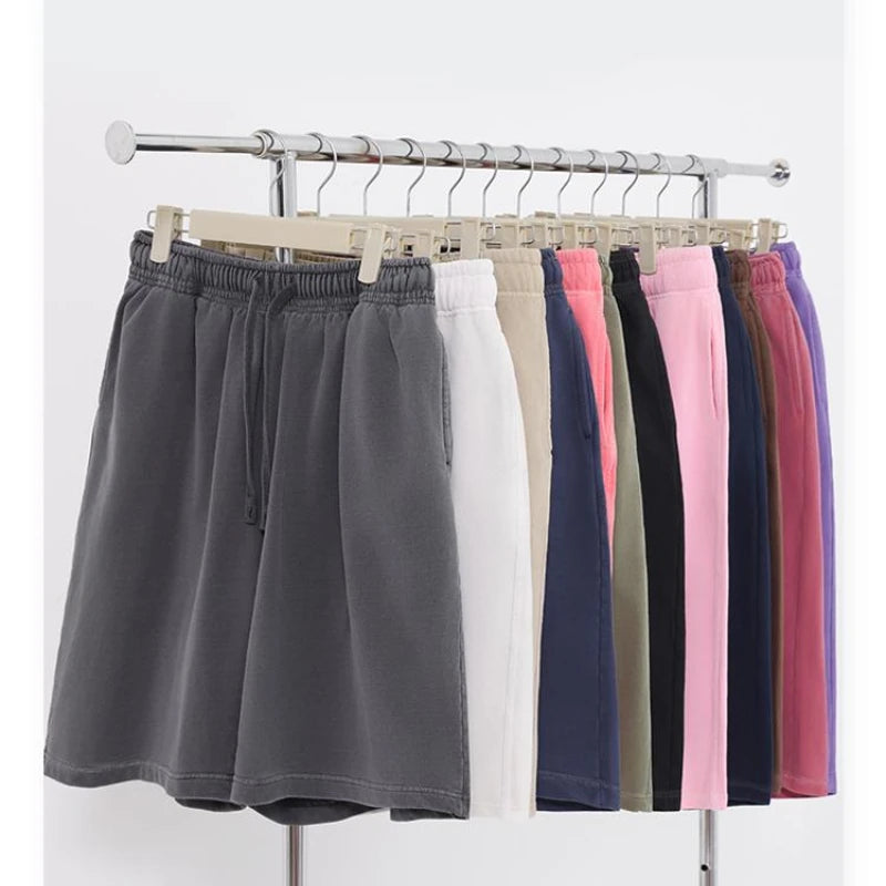 Oversized Cotton Drawstring Shorts